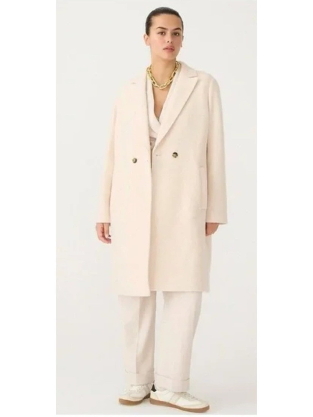J.Crew Daphne Italian Boiled Wool Topcoat Ivory Cream BM955 Womens Size 2